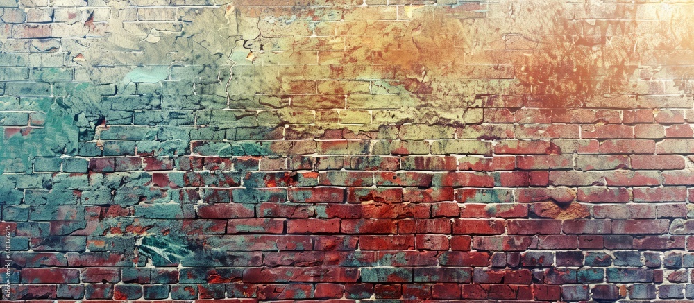 A text-friendly background with an artistic touch on an aged brick wall, offering space for text, copy space image. A text-friendly background with an artistic touch on an aged brick wall, offering space for text, copy space image.
