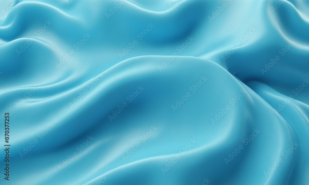 Fototapeta premium Abstract blue fabric texture with smooth waves