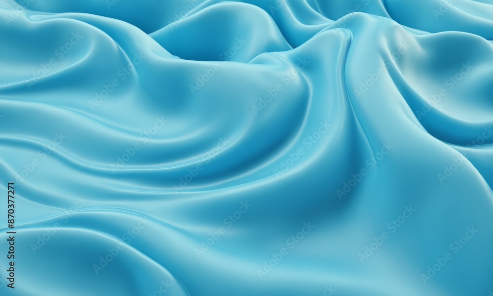 Abstract blue fabric with soft folds Abstract blue fabric with soft folds