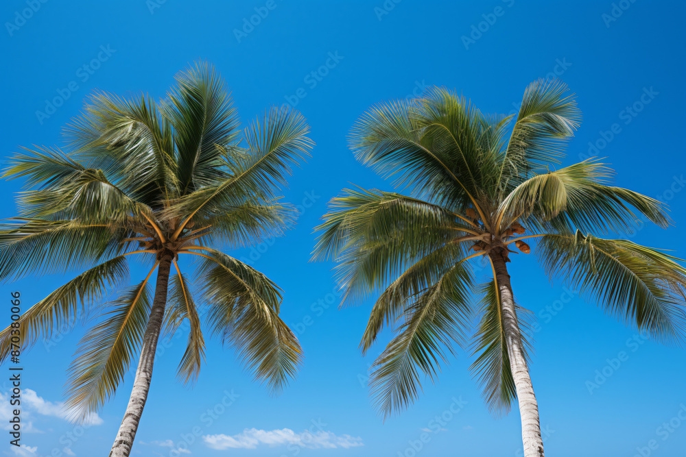 A tropical paradise beach with swaying palm trees and calm turquoise water A tropical paradise beach with swaying palm trees and calm turquoise water