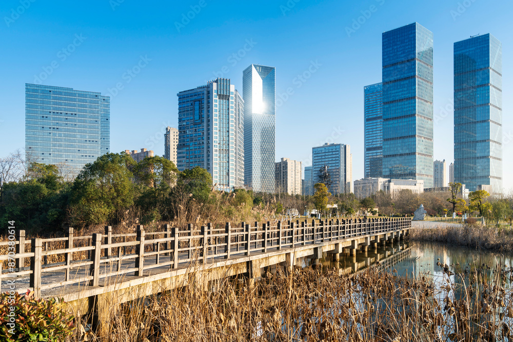 Lakeside modern office building in China