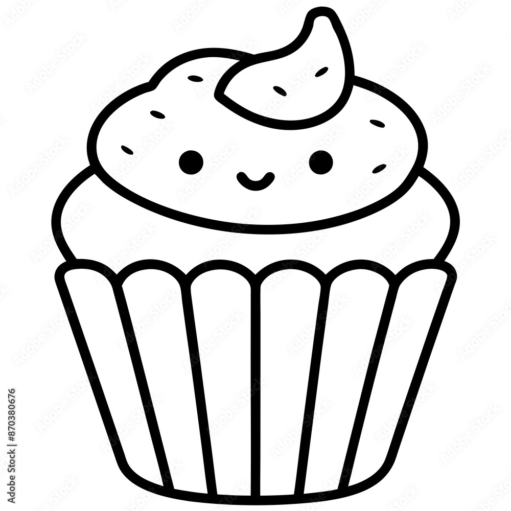 Cupcake icon vector line art silhouette illustration. Cupcake icon vector line art silhouette illustration.