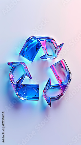 Stained glass recycling symbol