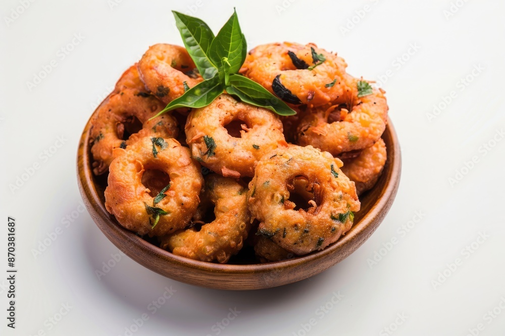 Kerala traditional Uzhunnu vada with coconut chutney snack