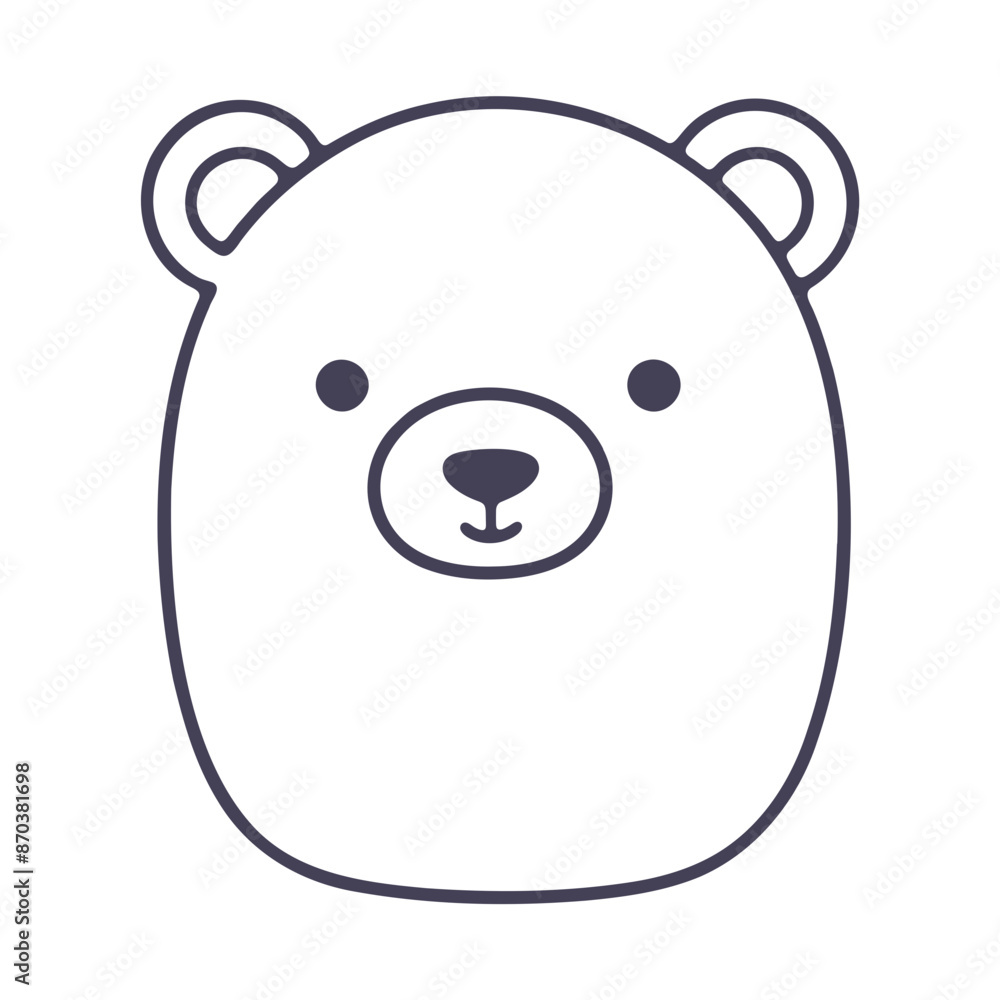 A cute, round-faced polar bear with large eyes and ears A cute, round-faced polar bear with large eyes and ears