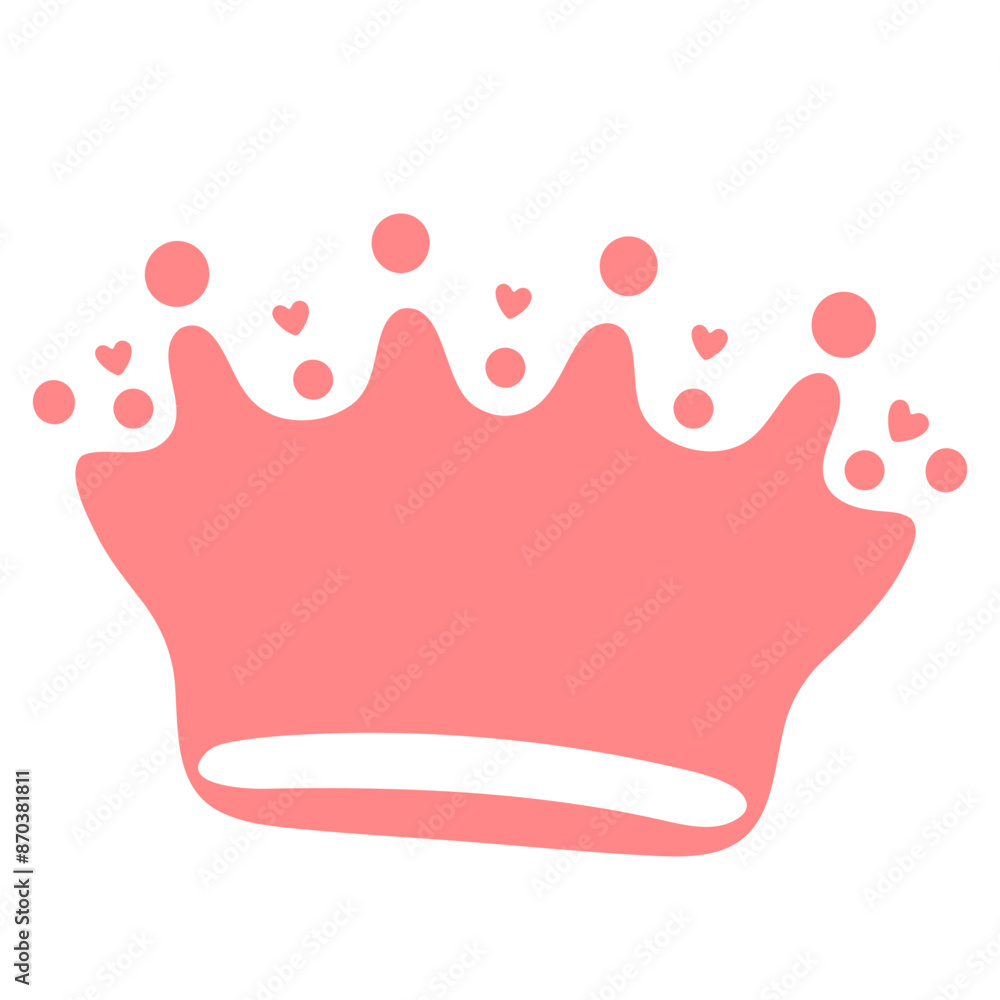 A pink crown-shaped graphic A pink crown-shaped graphic