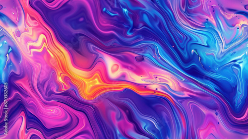 Seamless Abstract background, colorful liquid waves, vibrant colors, intricate patterns. Digital art, psychedelic style