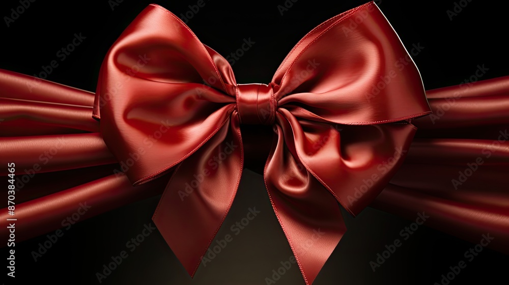 a red bow with silver dots on it a red bow with silver dots on it