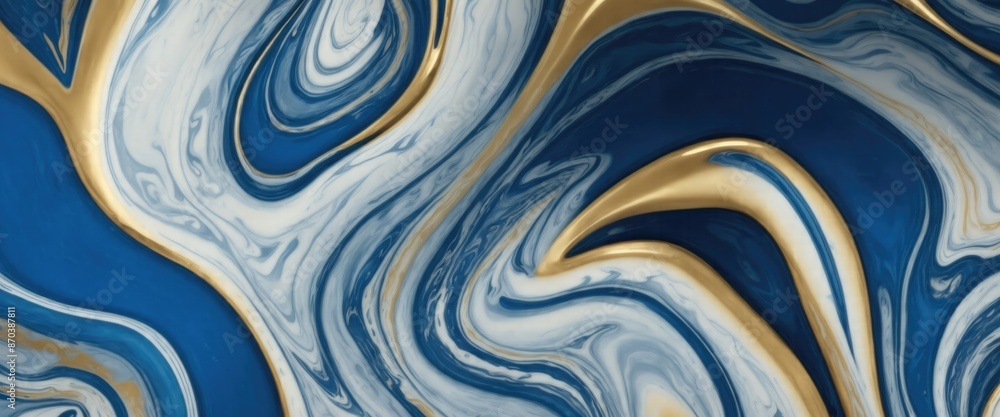 Gray and blue color with golden lines liquid fluid marbled texture background Gray and blue color with golden lines liquid fluid marbled texture background