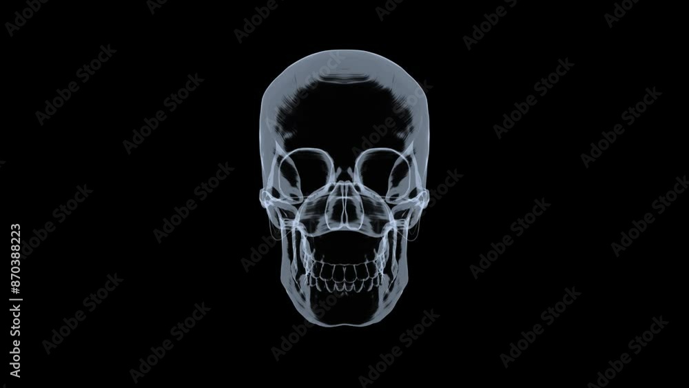 blue skull hologram loop rotation video animation blue skull hologram loop rotation video animation