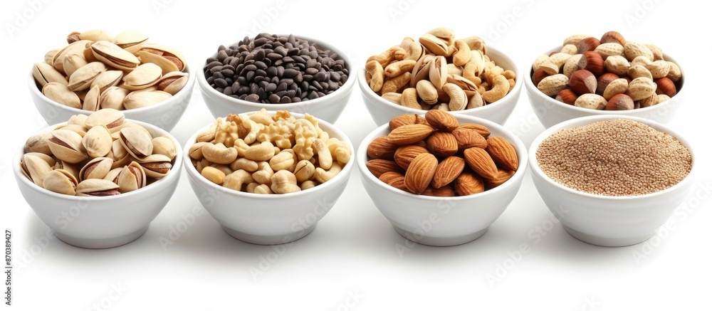 Healthy snack options, like nuts, sesame seeds, and clusters, known as clean foods, offer benefits to the body. (105 characters). copy space available Healthy snack options, like nuts, sesame seeds, and clusters, known as clean foods, offer benefits to the body. (105 characters). copy space available