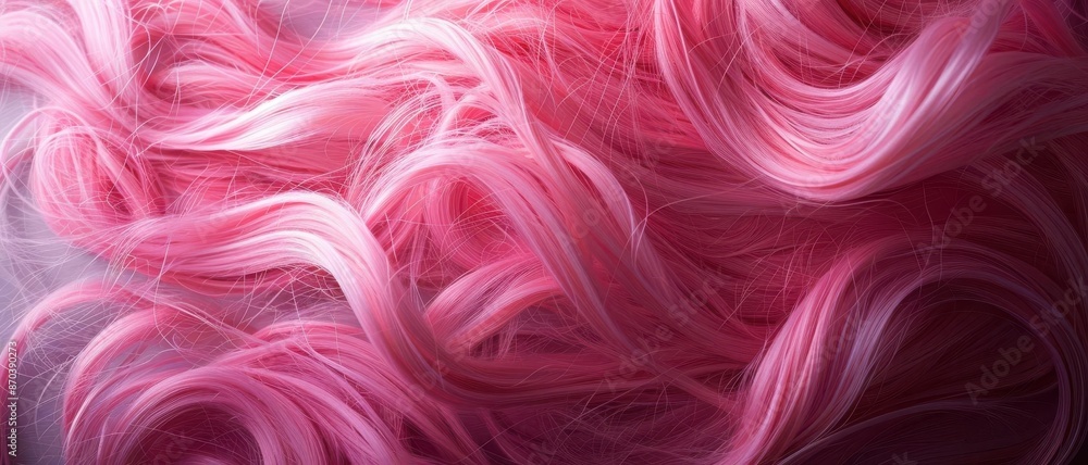 Bright and bold strands of neon pink hair with high saturation Bright and bold strands of neon pink hair with high saturation