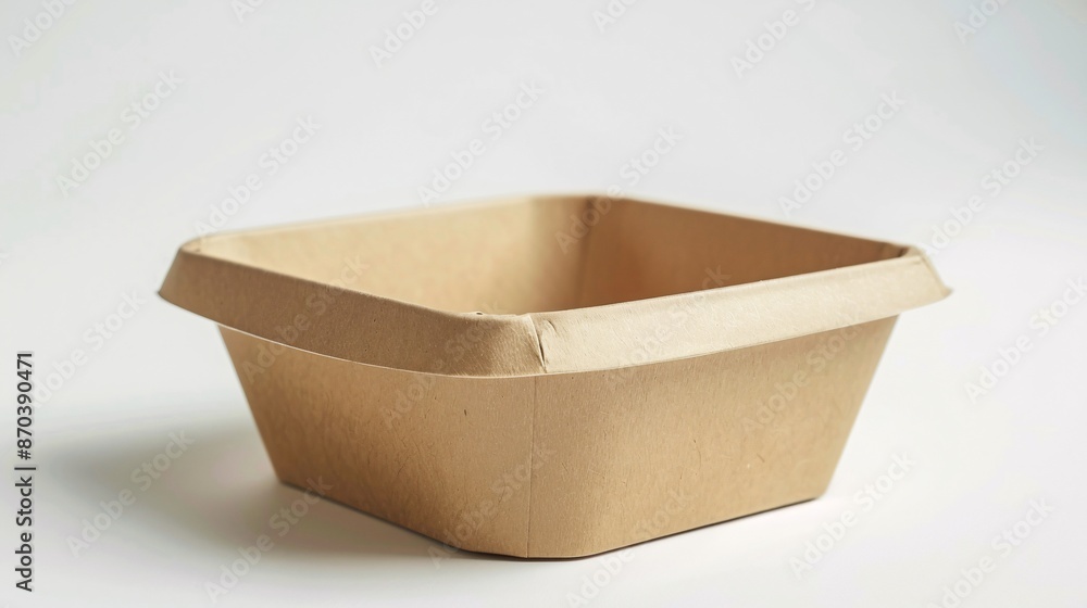 a square brown container with a white background a square brown container with a white background