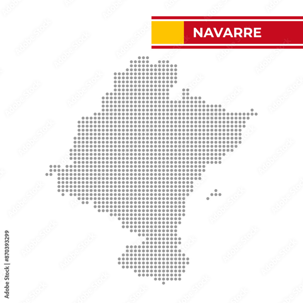 Obraz premium Dotted map of Navarre in Spain