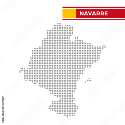Dotted map of Navarre in Spain