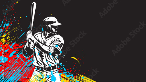Baseball player. Baseball cap. Baseball sport theme vector illustration.