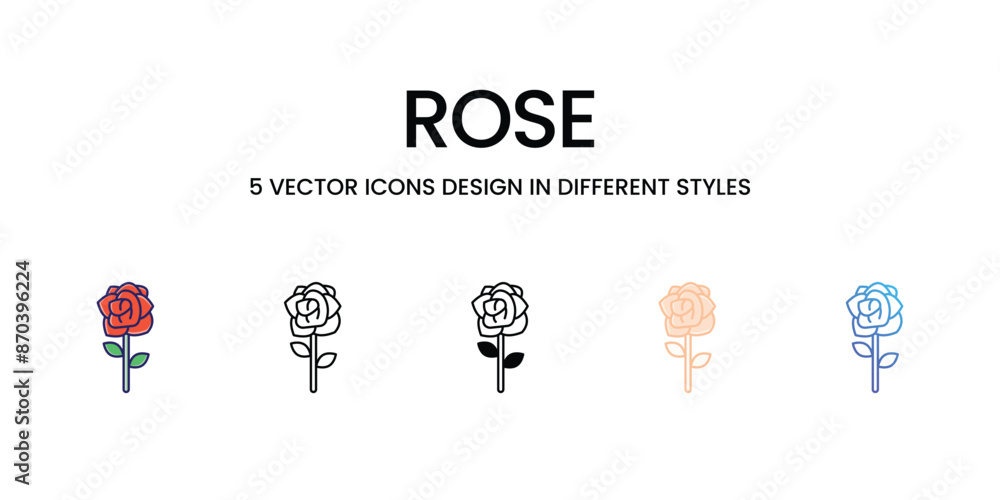 ROSE icons set vector illustration. vector stock ROSE icons set vector illustration. vector stock