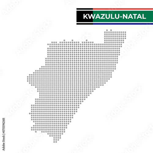 Dotted map of KwaZulu-Natal is a province of South Africa