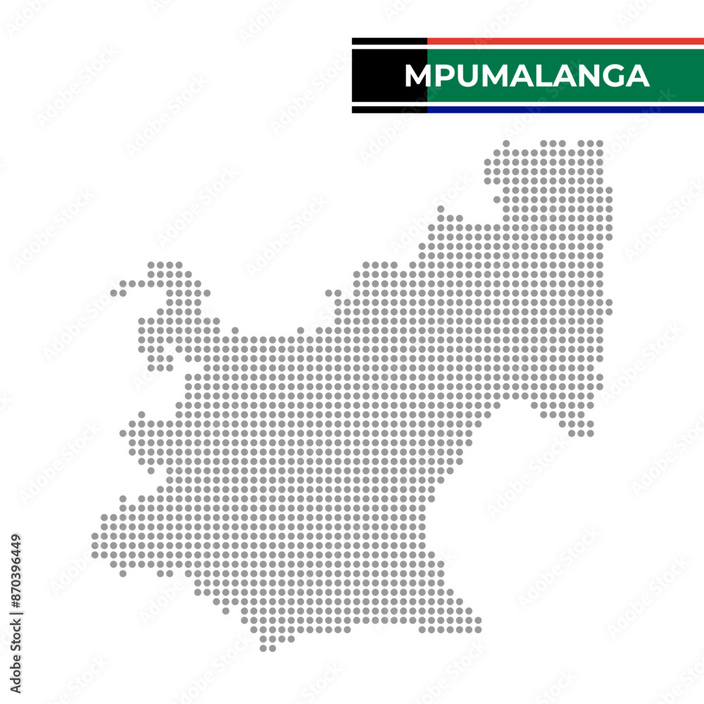 Obraz premium Dotted map of Mpumalanga is a province of South Africa