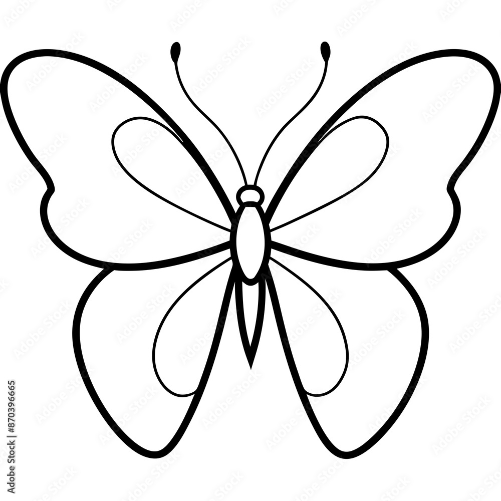Vector Illustration of Butterfly Line Art Vector Illustration of Butterfly Line Art