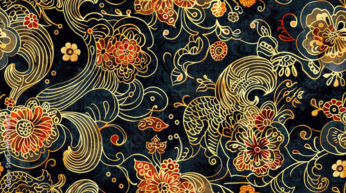 Obraz na płótnie Seamless Indonesian modern batik. indonesian modern batik pattern vector