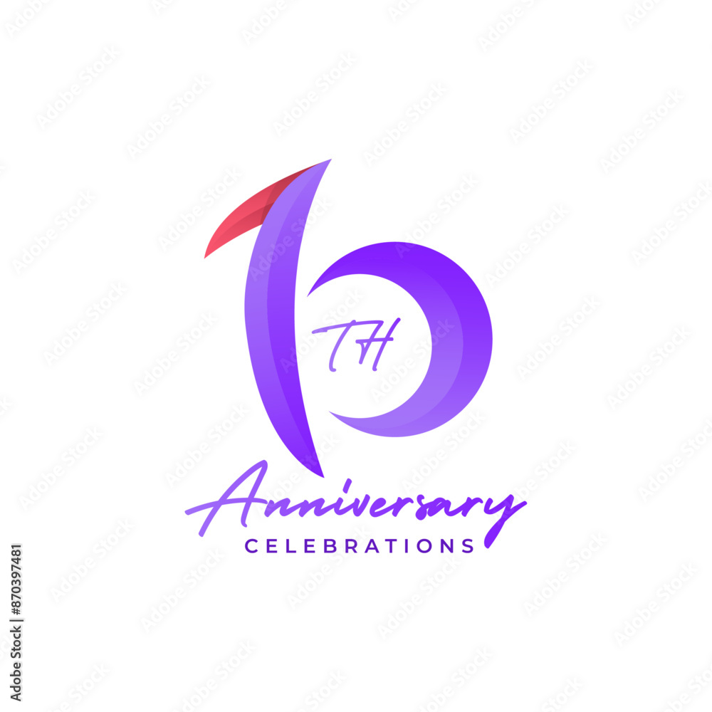Fototapeta premium 10th anniversary logo design template