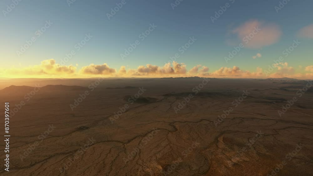 Circular aerial drone view at sunset Sonoran Desert in Arizona. United States Circular aerial drone view at sunset Sonoran Desert in Arizona. United States