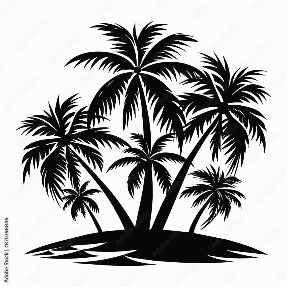Fototapeta premium Coastal Bliss Palm Tree Silhouette