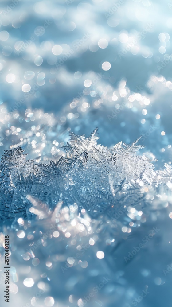 Frosty White Background with Icy Bokeh and Illuminated Center Frosty White Background with Icy Bokeh and Illuminated Center