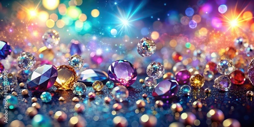 Beautiful background featuring sparkling gems, luxurious, elegant, jewel, shiny, precious stones, opulent photo
