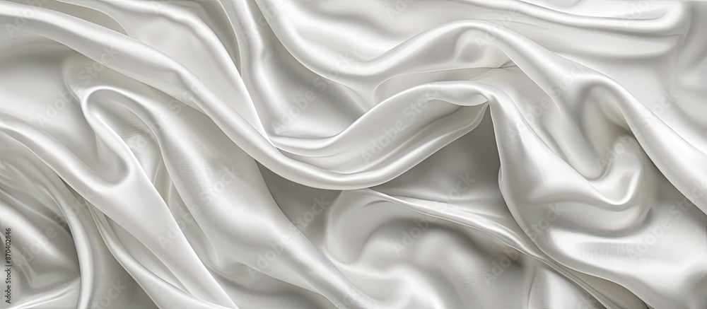 Obraz premium Soft white satin fabric texture background perfect for weddings or anniversaries with ample copy space image for design.