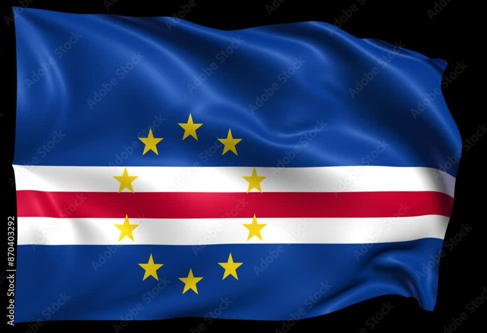waving flag of Cape_Verde Loop waving flag of Cape_Verde Loop