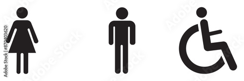 Toilet icon set for web and mobile app. Girls and boys restrooms sign and symbol. bathroom sign. wc, lavatory