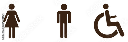 Toilet icon set for web and mobile app. Girls and boys restrooms sign and symbol. bathroom sign. wc, lavatory