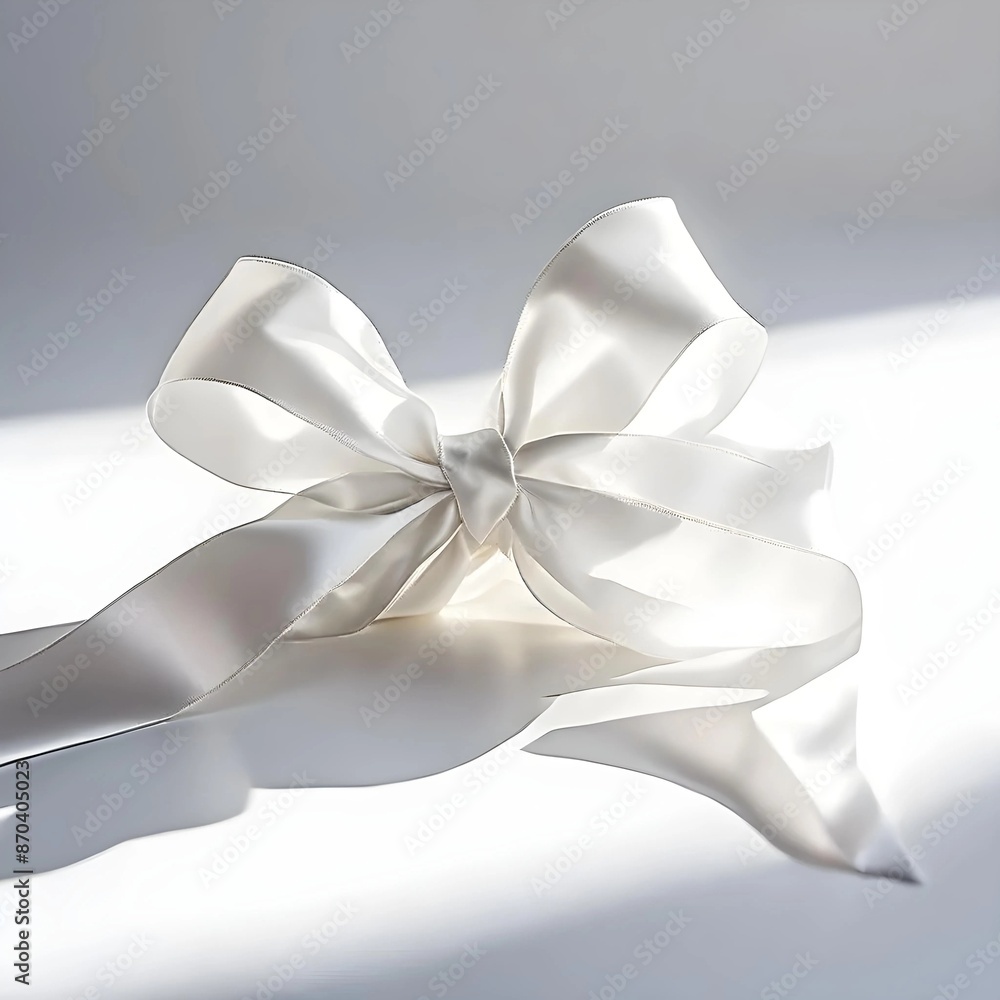 Naklejka premium White Ribbon Bow