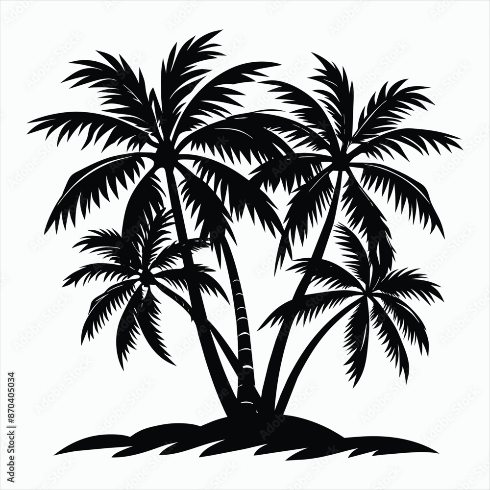 Fototapeta premium Island Dream Palm Tree Silhouette