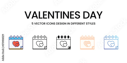 VALENTINES DAY icons set vector illustration. vector stock © vector squad