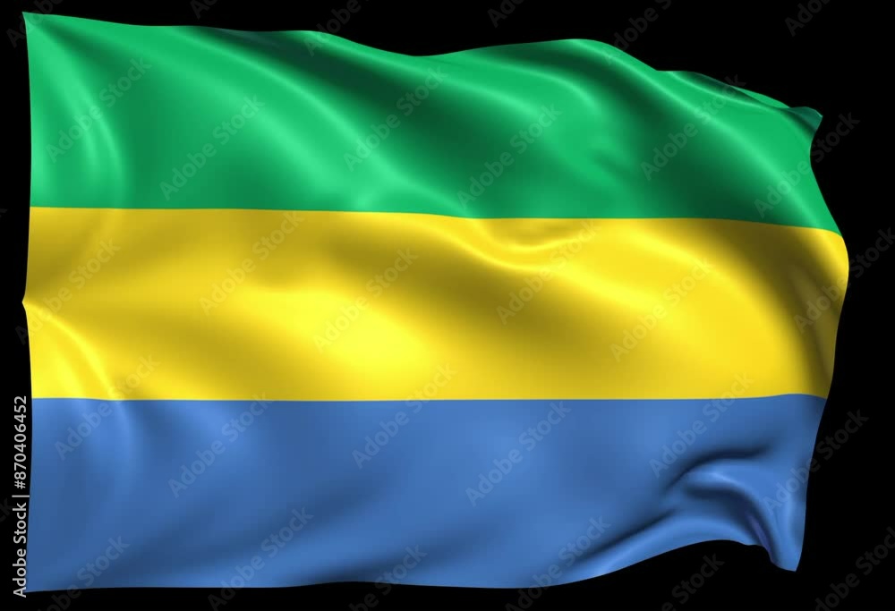 waving flag of Gabon Loop 