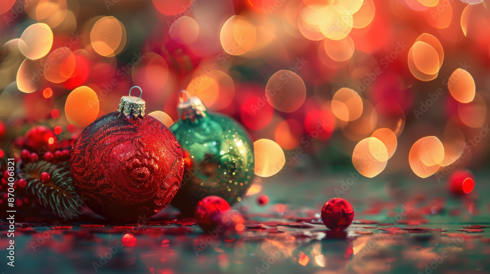 Obraz premium Festive Evening Christmas Decorations 