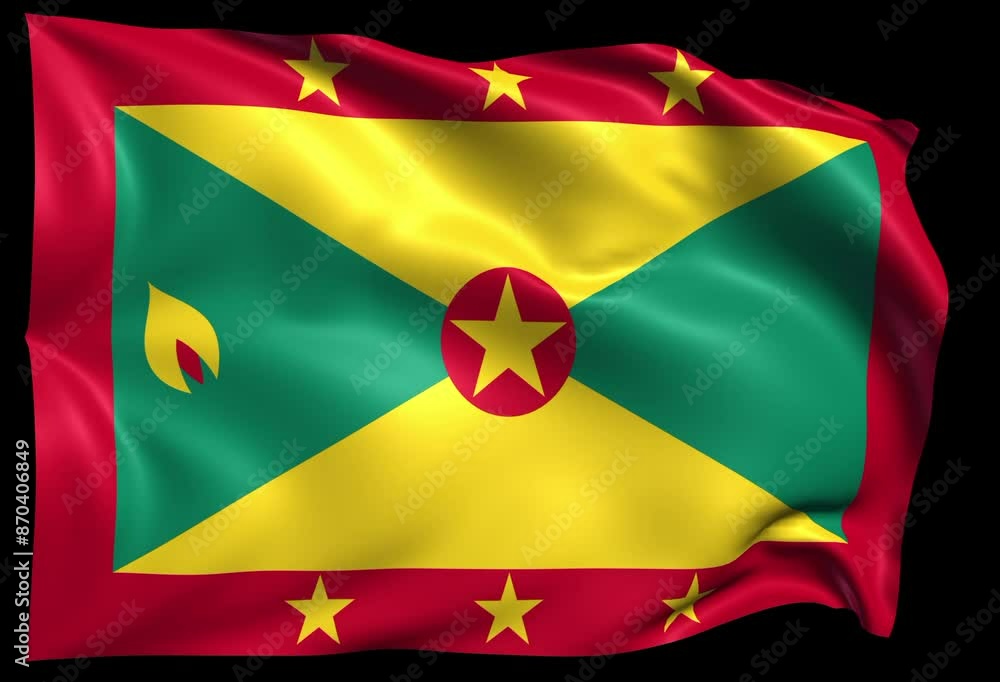 waving flag of Grenada Loop waving flag of Grenada Loop