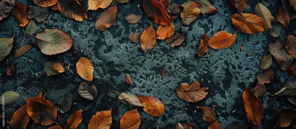 Fallen leaves covering the ground, with copy space image. Fallen leaves covering the ground, with copy space image.