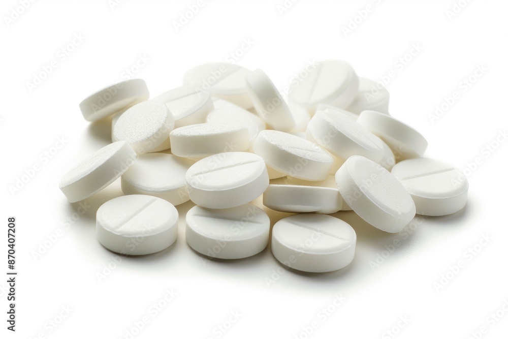Single Pill. White Nutritional Tablet as Supplement Vitamin Drug Single Pill. White Nutritional Tablet as Supplement Vitamin Drug