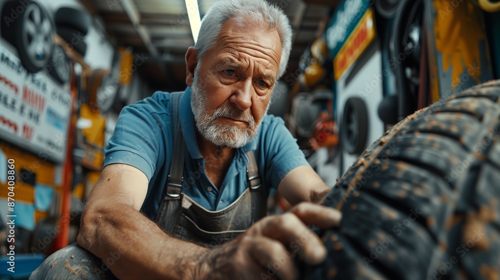 Portrait of a mechanic work at the auto shop Portrait of a mechanic work at the auto shop