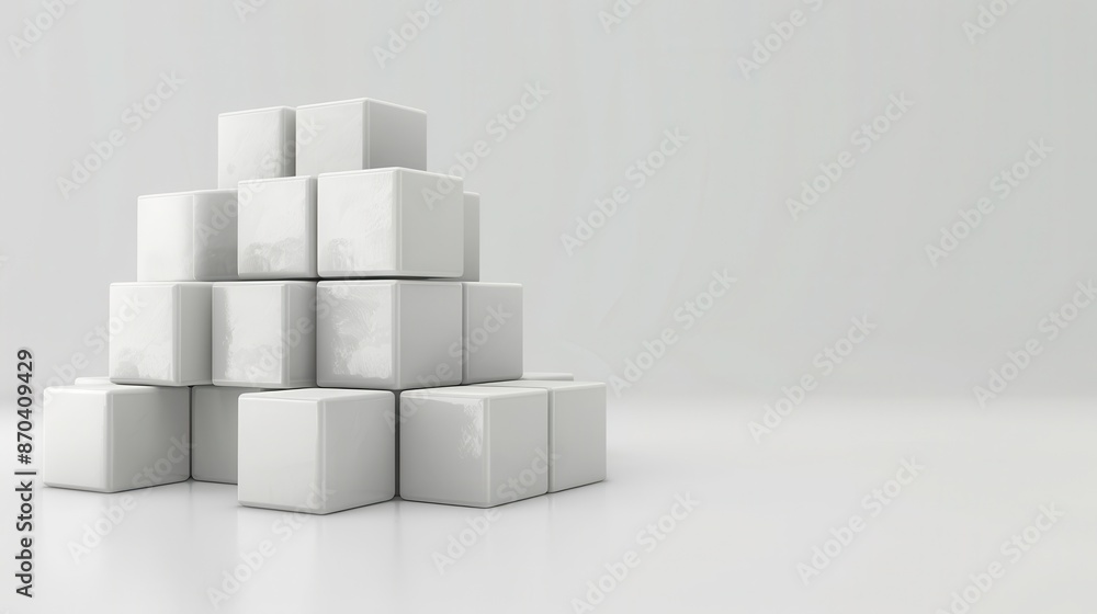 White Cube Stack Abstract Minimalist 3D Render White Cube Stack Abstract Minimalist 3D Render