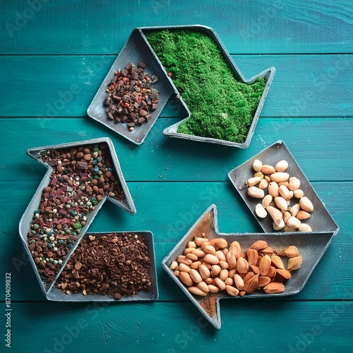 Materials made from food waste concept