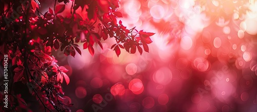 Nature's tree shade creates a red bokeh background perfect for a copy space image. photo