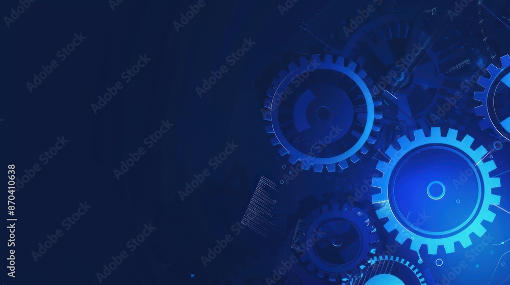 Blue Gears Abstract Technology Background Blue Gears Abstract Technology Background
