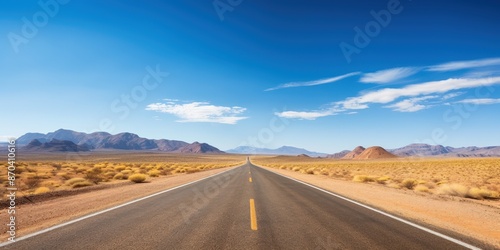 Empty Road Through Desert Landscape