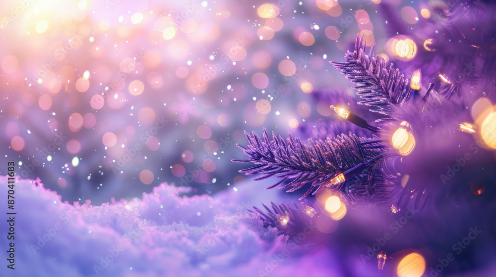 Fototapeta premium Magical Winter Evening with Christmas Lights