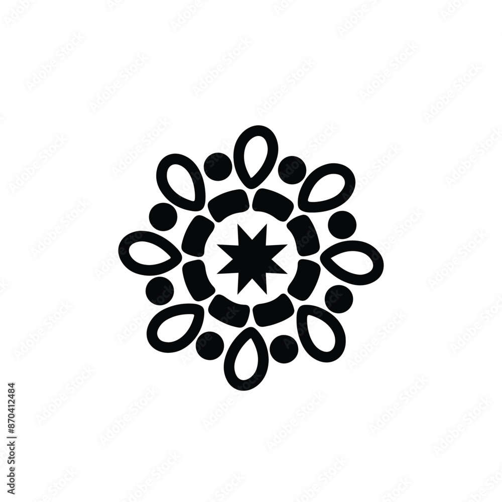 vector of a monochrome flower vector of a monochrome flower